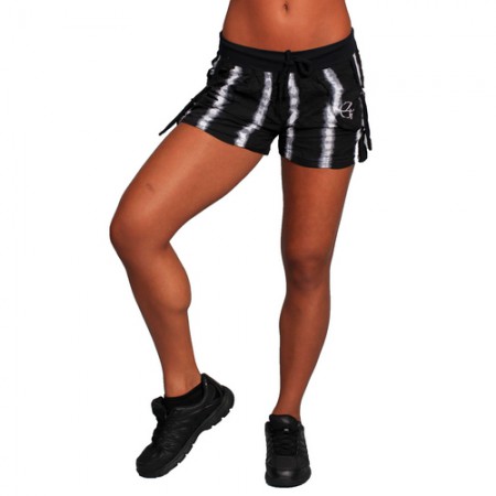 BERMUDA SHORT CARGO EM TIE DYE - PRETA & BRANCA